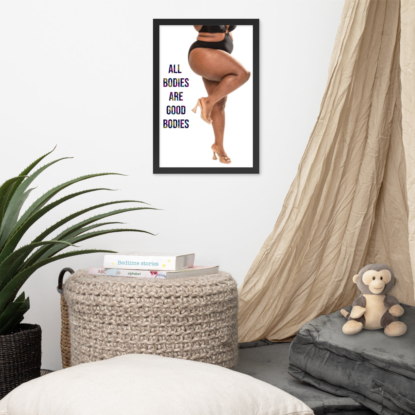 Body Positivity & Neutrality Framed Poster Wall Art (Vertical Model 004)