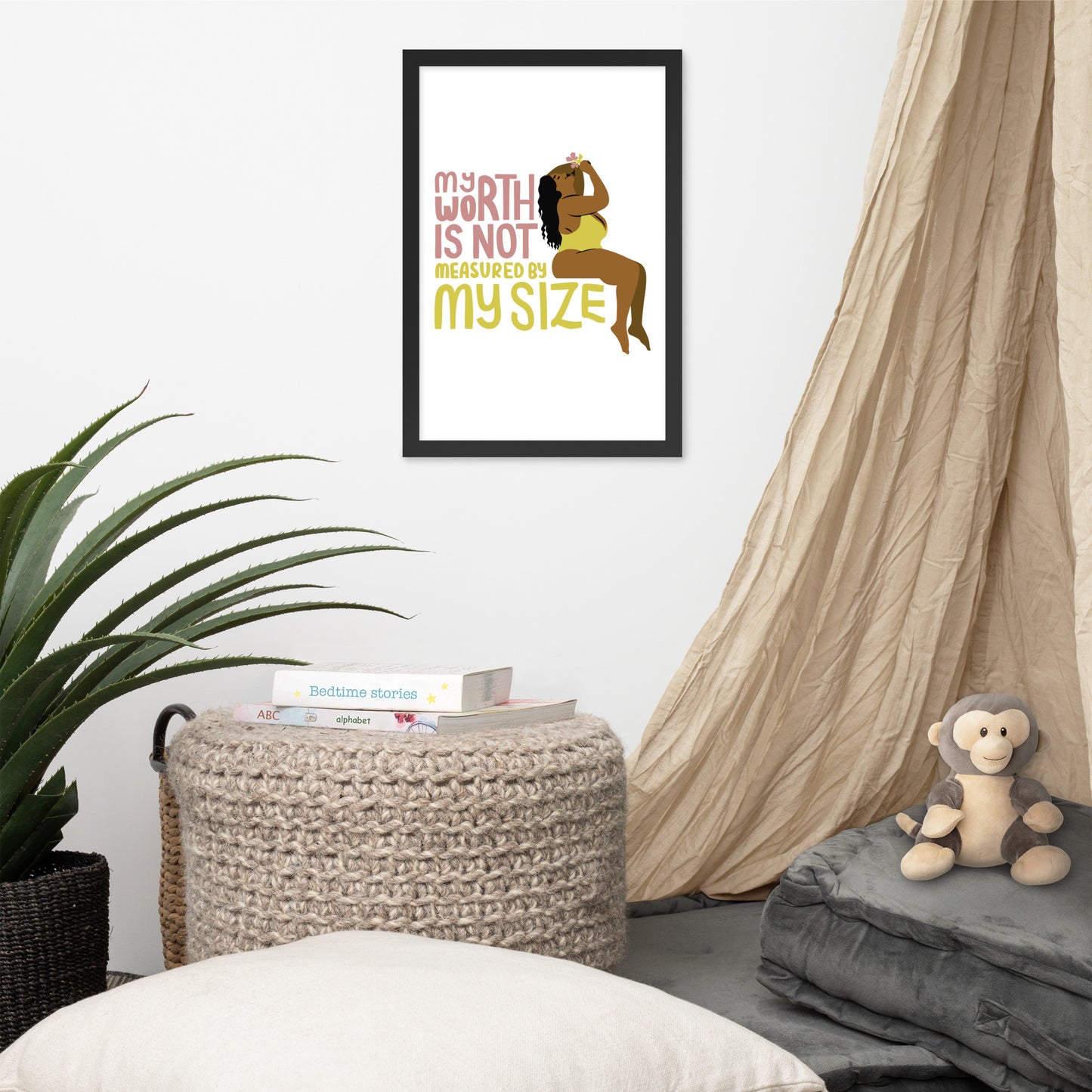 Body Positivity & Neutrality Framed Poster Wall Art (Vertical Model 0013)