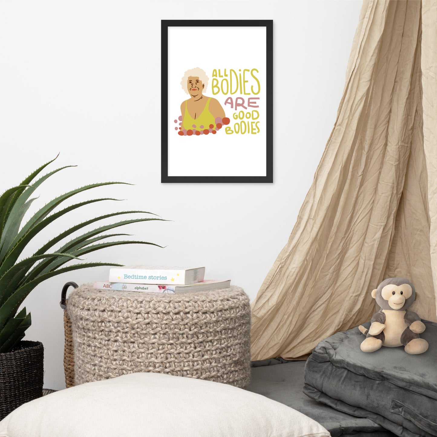 Body Positivity & Neutrality Framed Poster Wall Art (Vertical Model 0017)