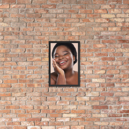 Framed Poster Wall Art Vertical: Priceless Smiles and Laughter (Print Model 0043)