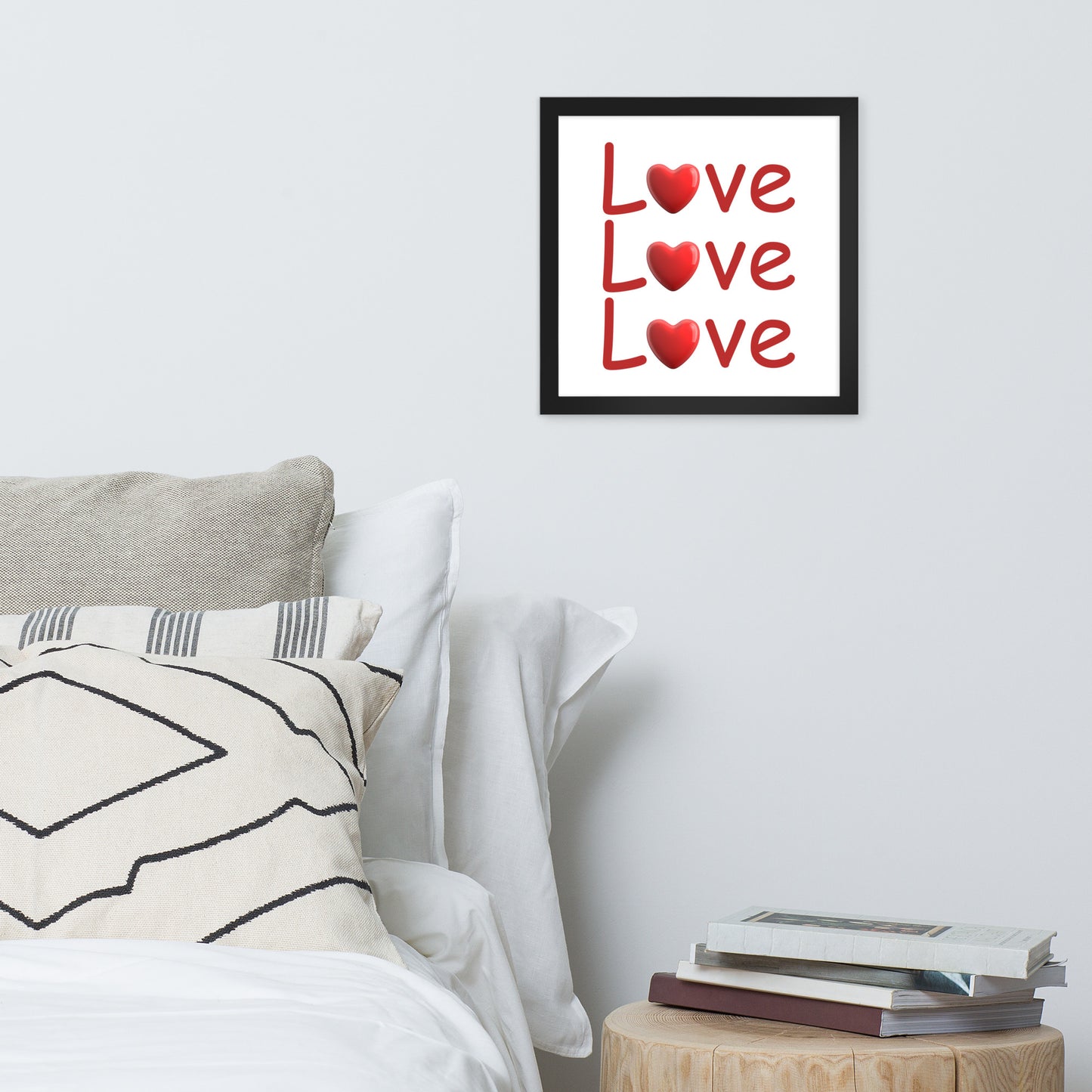 Framed Poster (Love Love Love - Love Framed Poster Vertical Model 0010)