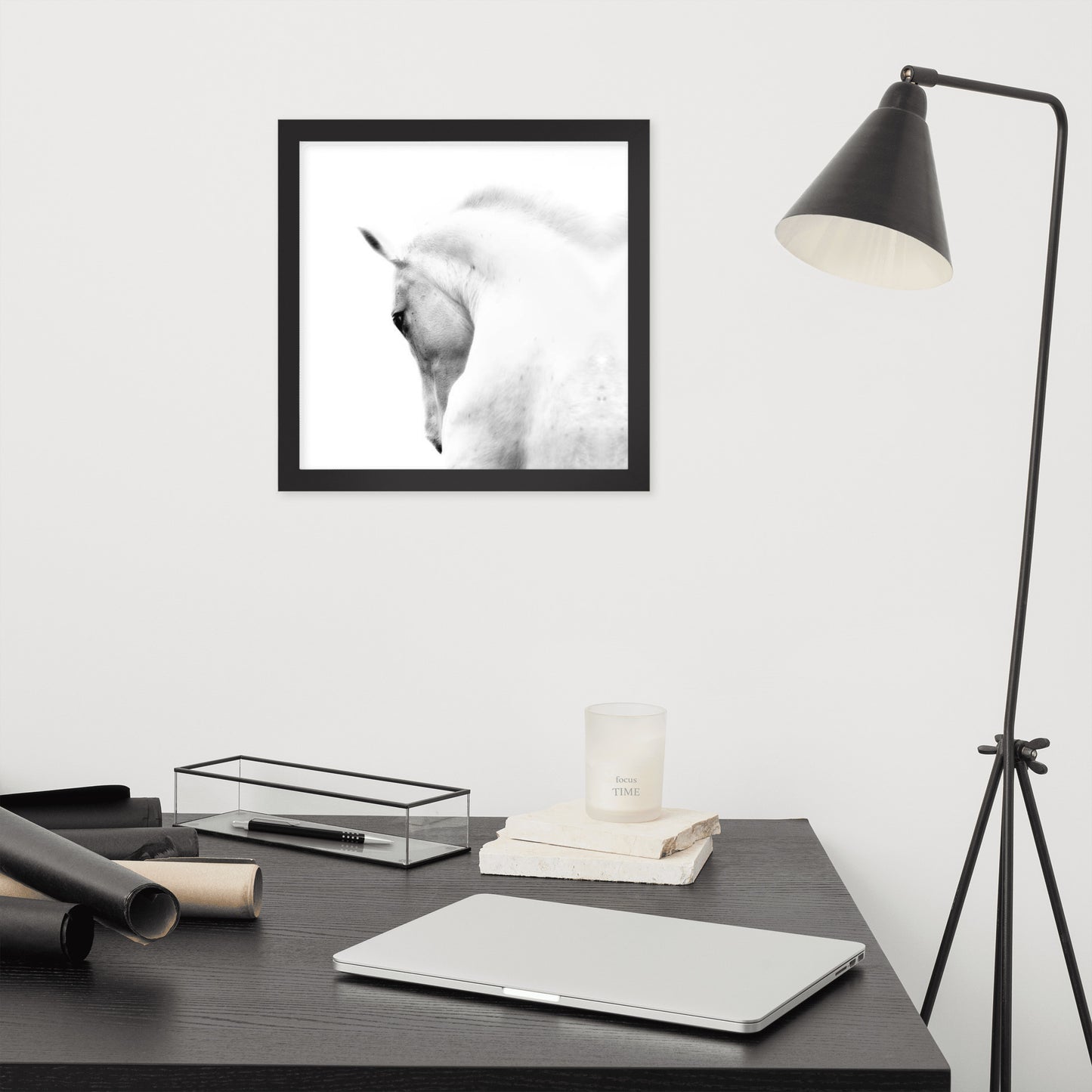 Framed Poster Horse Wall Art - Vertical Print (Glamourange 0014 Model)