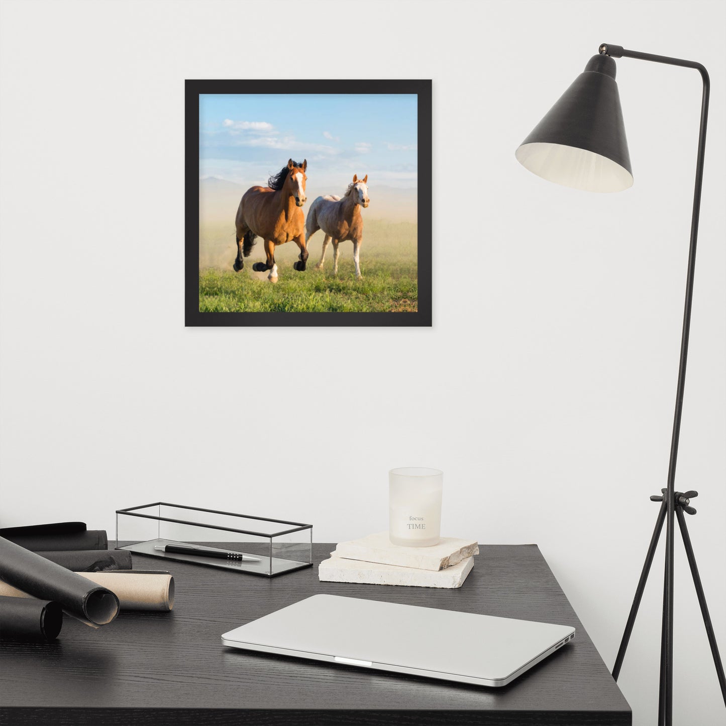 Framed Poster Horse Wall Art - Vertical Print (Glamourange 0023 Model)