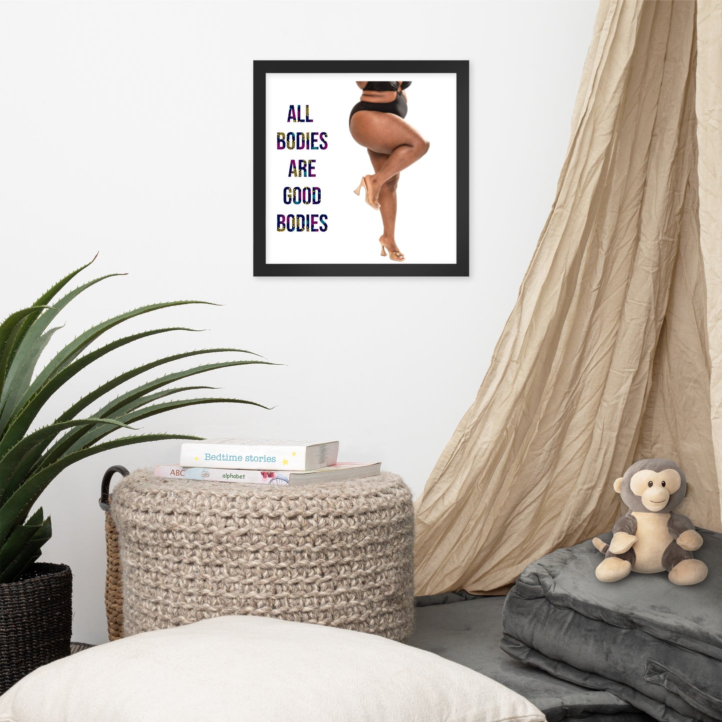 Body Positivity & Neutrality Framed Poster Wall Art (Vertical Model 004)