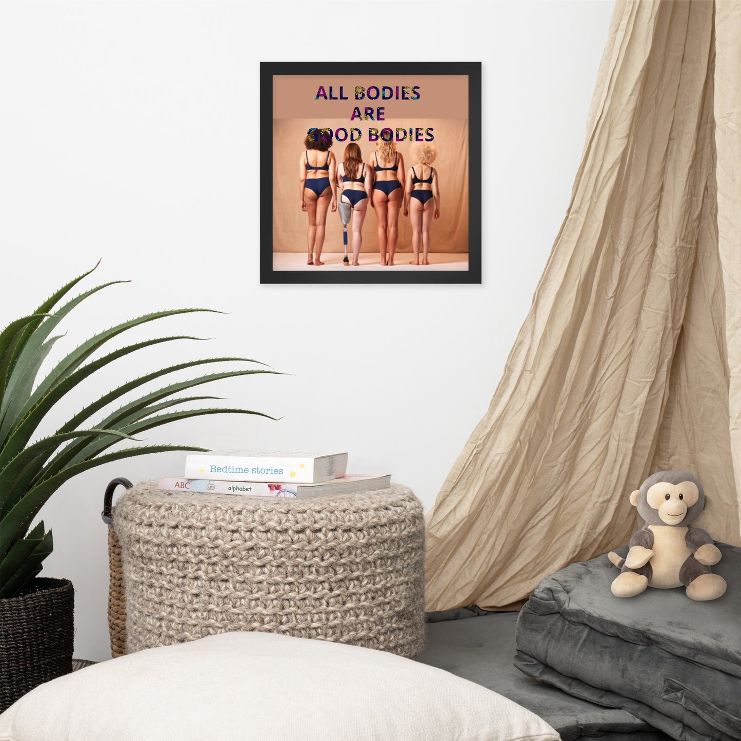 Body Positivity & Neutrality Framed Poster Wall Art (Vertical Model 0010)