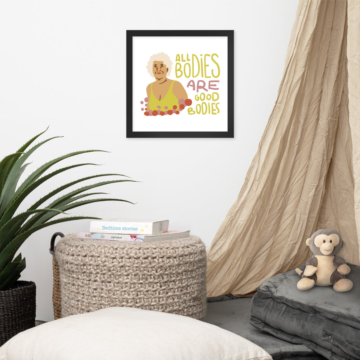 Body Positivity & Neutrality Framed Poster Wall Art (Vertical Model 0017)