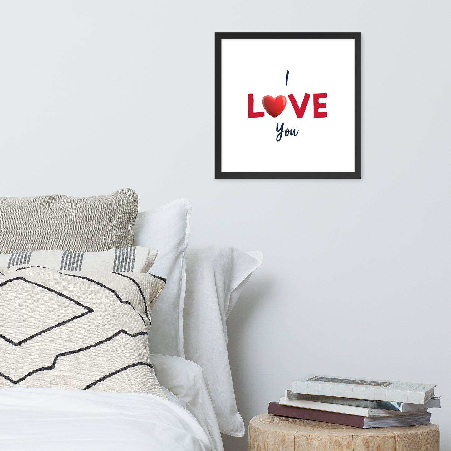 Framed Poster (I Love You - Love Framed Poster Vertical Model 004)