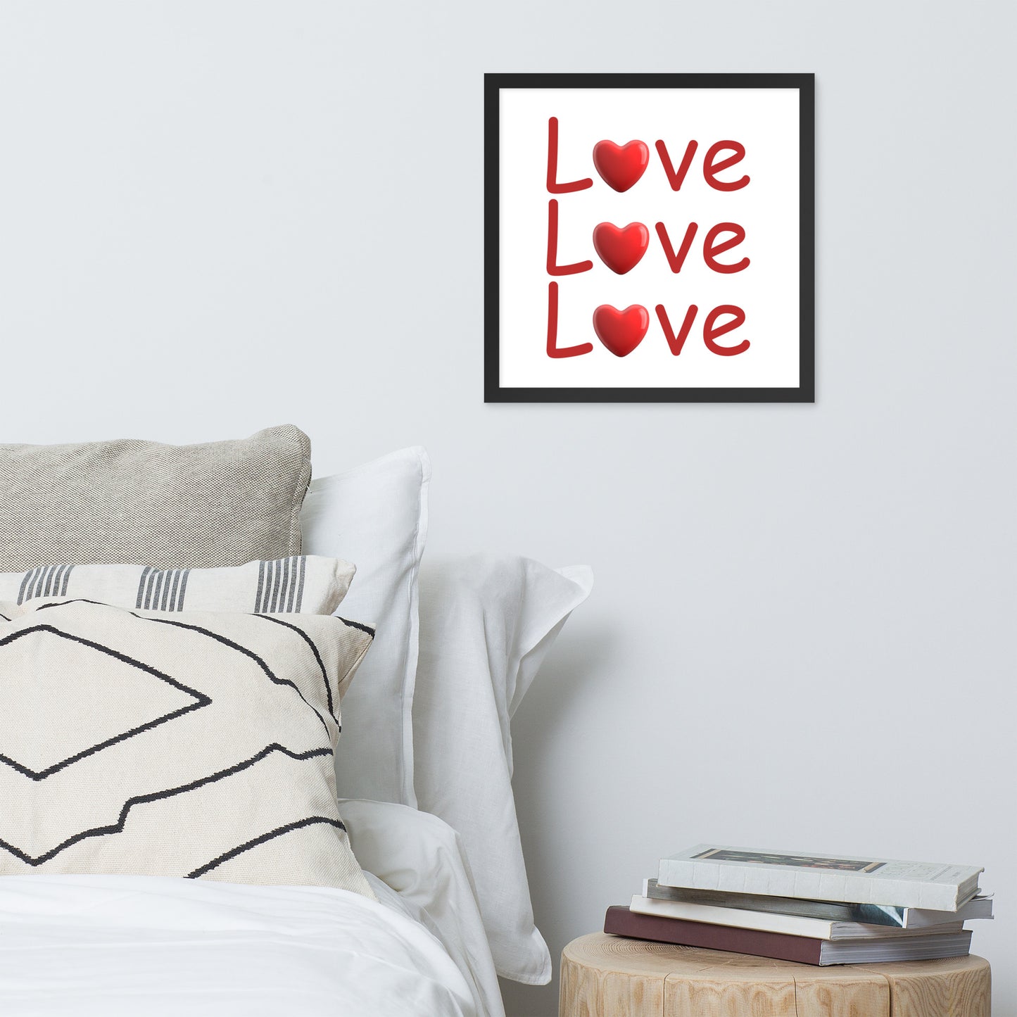 Framed Poster (Love Love Love - Love Framed Poster Vertical Model 0010)