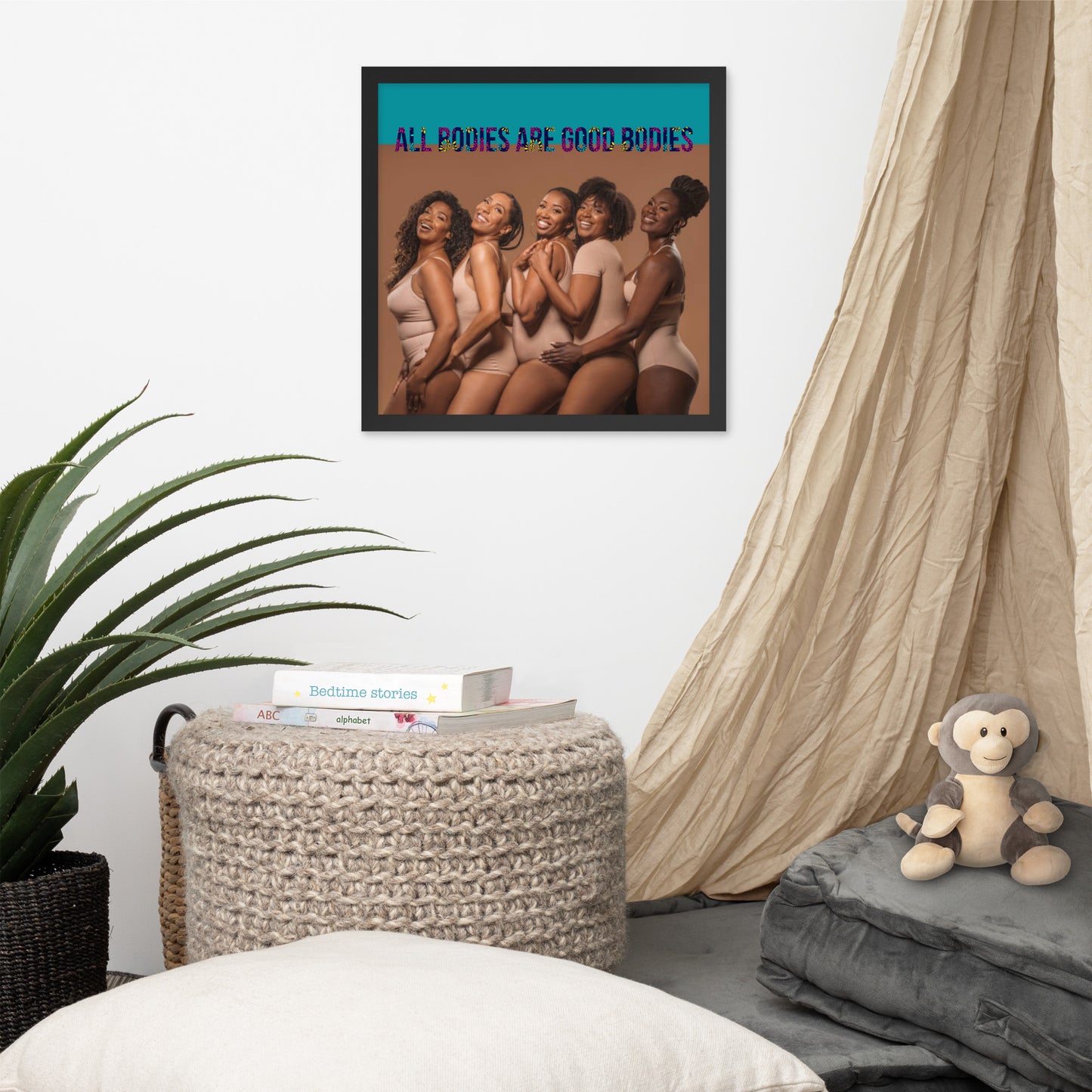 Body Positivity & Neutrality Framed Poster Wall Art (Horizontal Model 009)