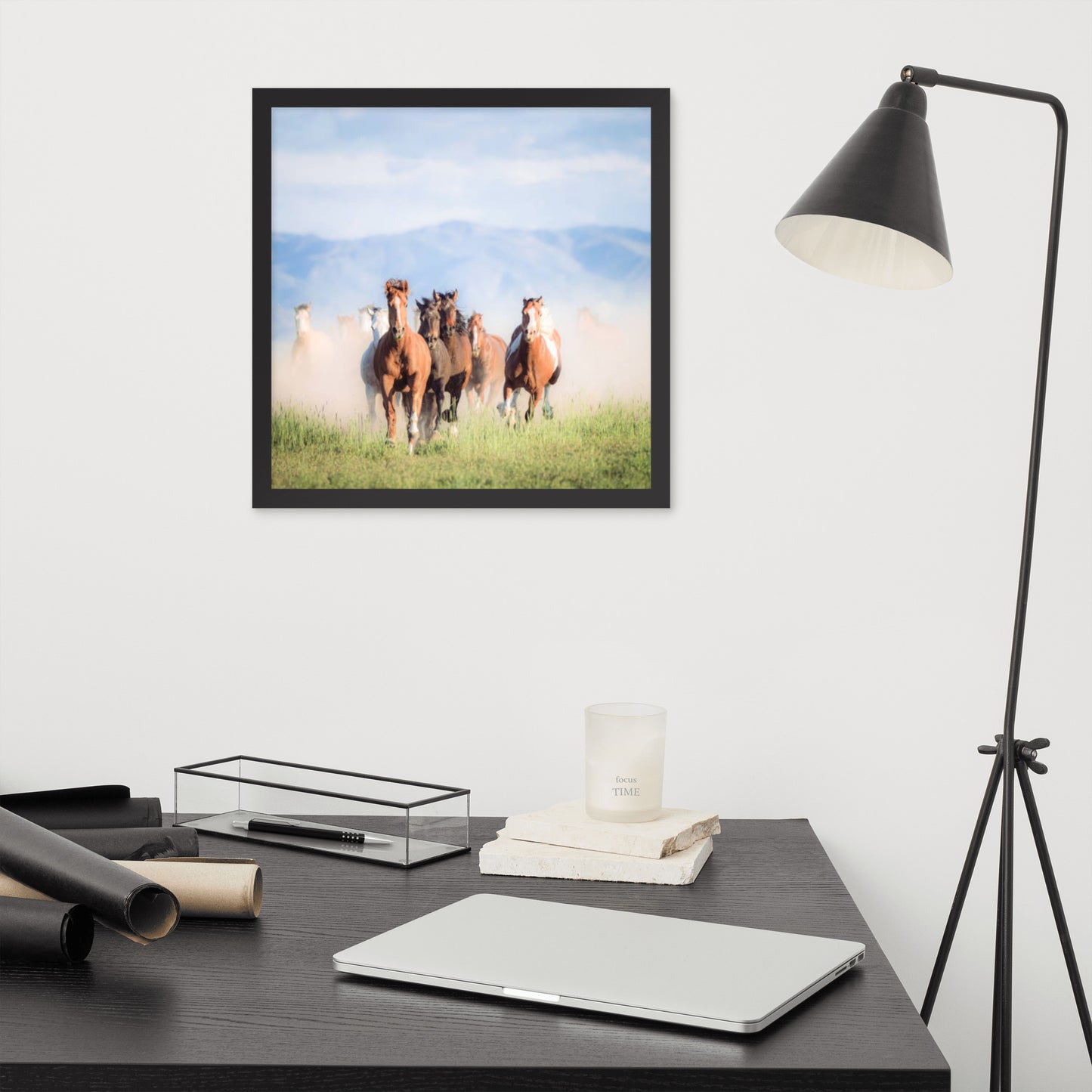 Framed Poster Horse Wall Art - Vertical Print (Glamourange 007 Model)