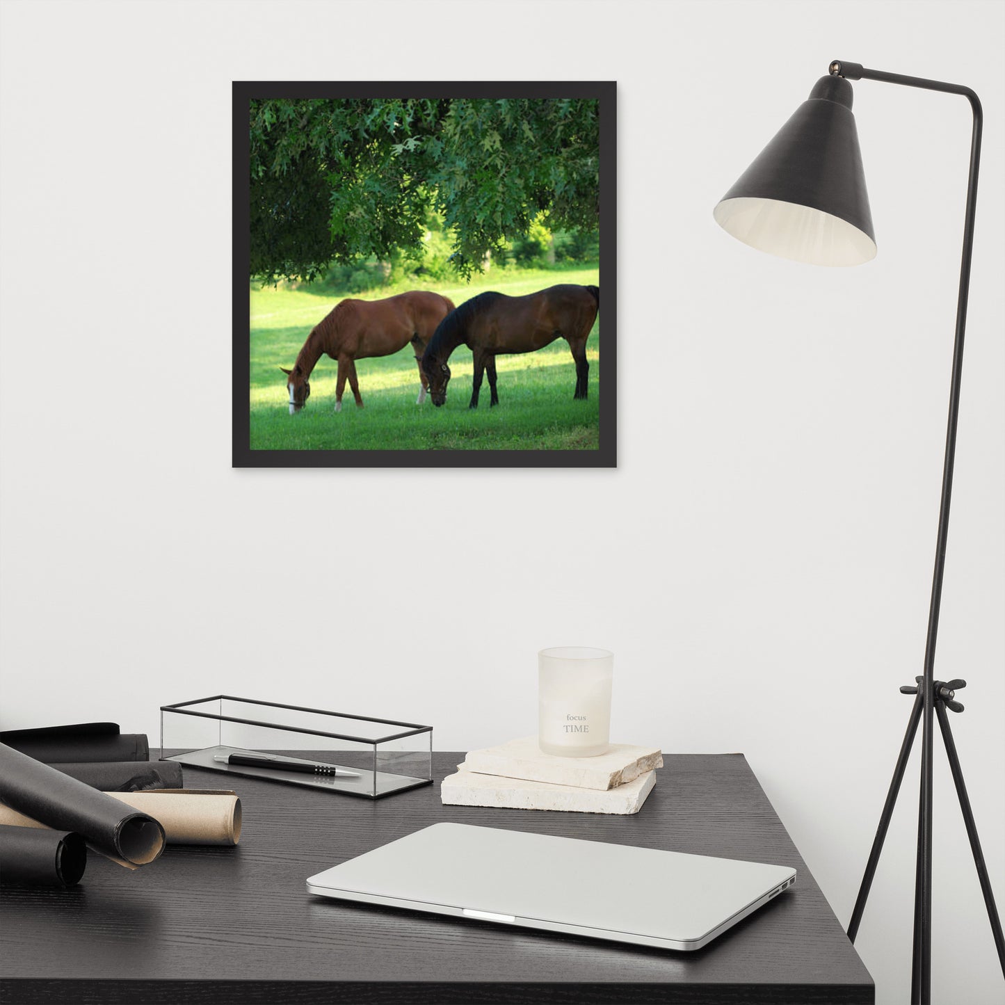 Framed Poster Horse Wall Art - Vertical Print (Glamourange 0033 Model)