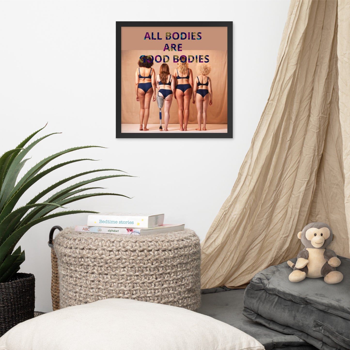 Body Positivity & Neutrality Framed Poster Wall Art (Vertical Model 0010)