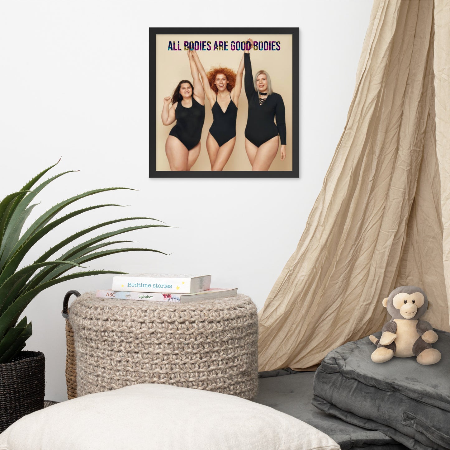 Body Positivity & Neutrality Framed Poster Wall Art (Vertical Model 0012)