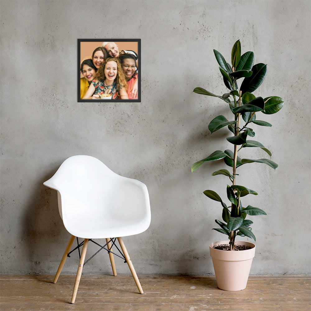 Framed Poster Wall Art Vertical: Priceless Smiles and Laughter (Print Model 001)