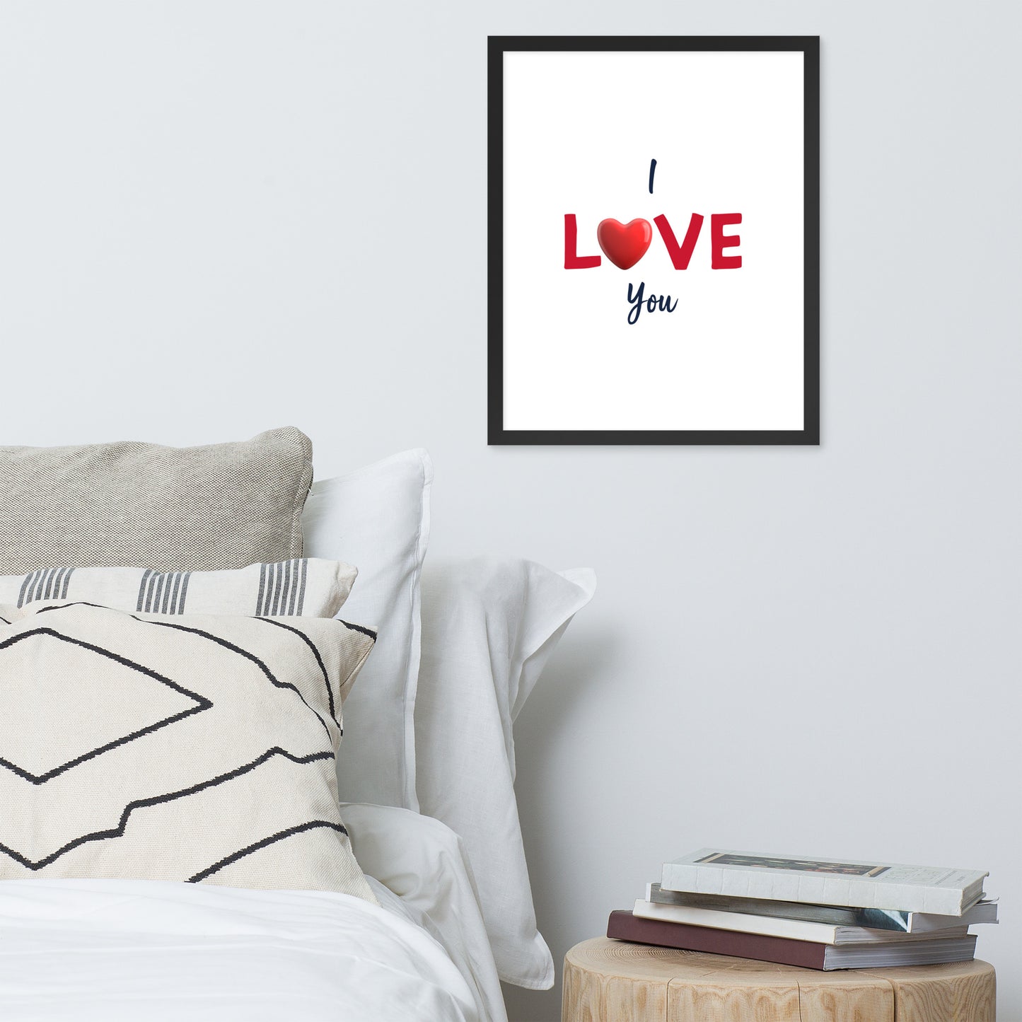 Framed Poster (I Love You - Love Framed Poster Vertical Model 004)