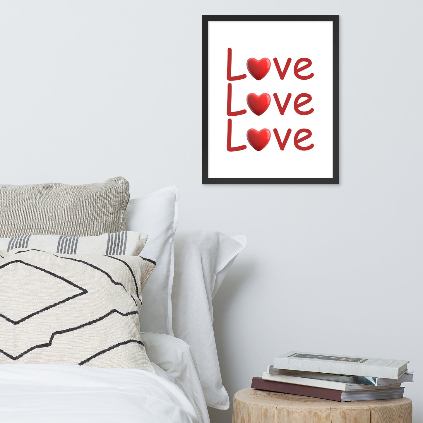 Framed Poster (Love Love Love - Love Framed Poster Vertical Model 0010)