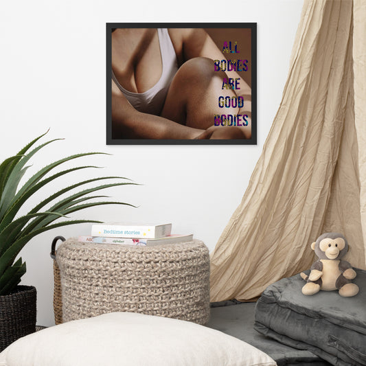 Body Positivity & Neutrality Framed Poster Wall Art (Horizontal Model 003)