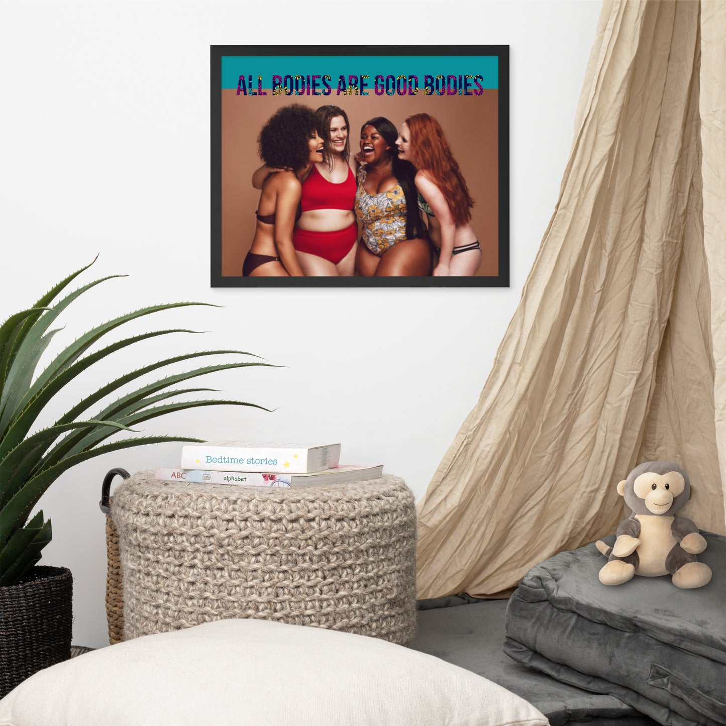 Body Positivity & Neutrality Framed Poster Wall Art (Horizontal Model 005)