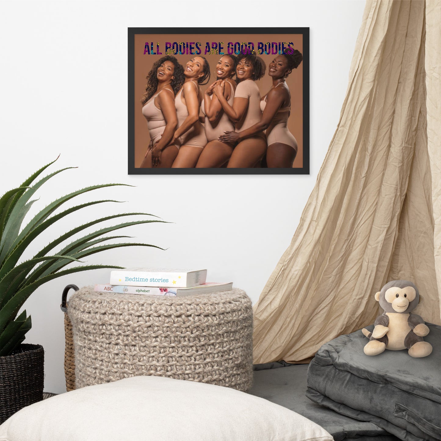 Body Positivity & Neutrality Framed Poster Wall Art (Horizontal Model 009)