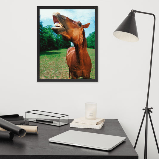 Framed Poster Horse Wall Art - Vertical Print (Glamourange 002 Model)