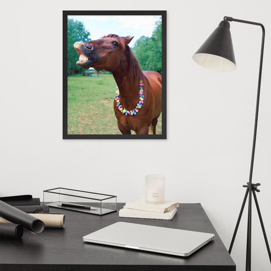 Framed Poster Horse Wall Art - Vertical Print (Glamourange 004 Model)