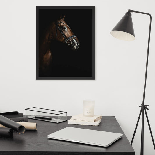 Framed Poster Horse Wall Art - Vertical Print (Glamourange 005 Model)