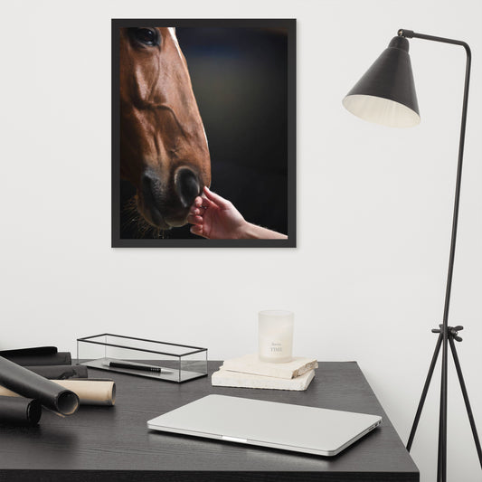 Framed Poster Horse Wall Art - Vertical Print (Glamourange 006 Model)