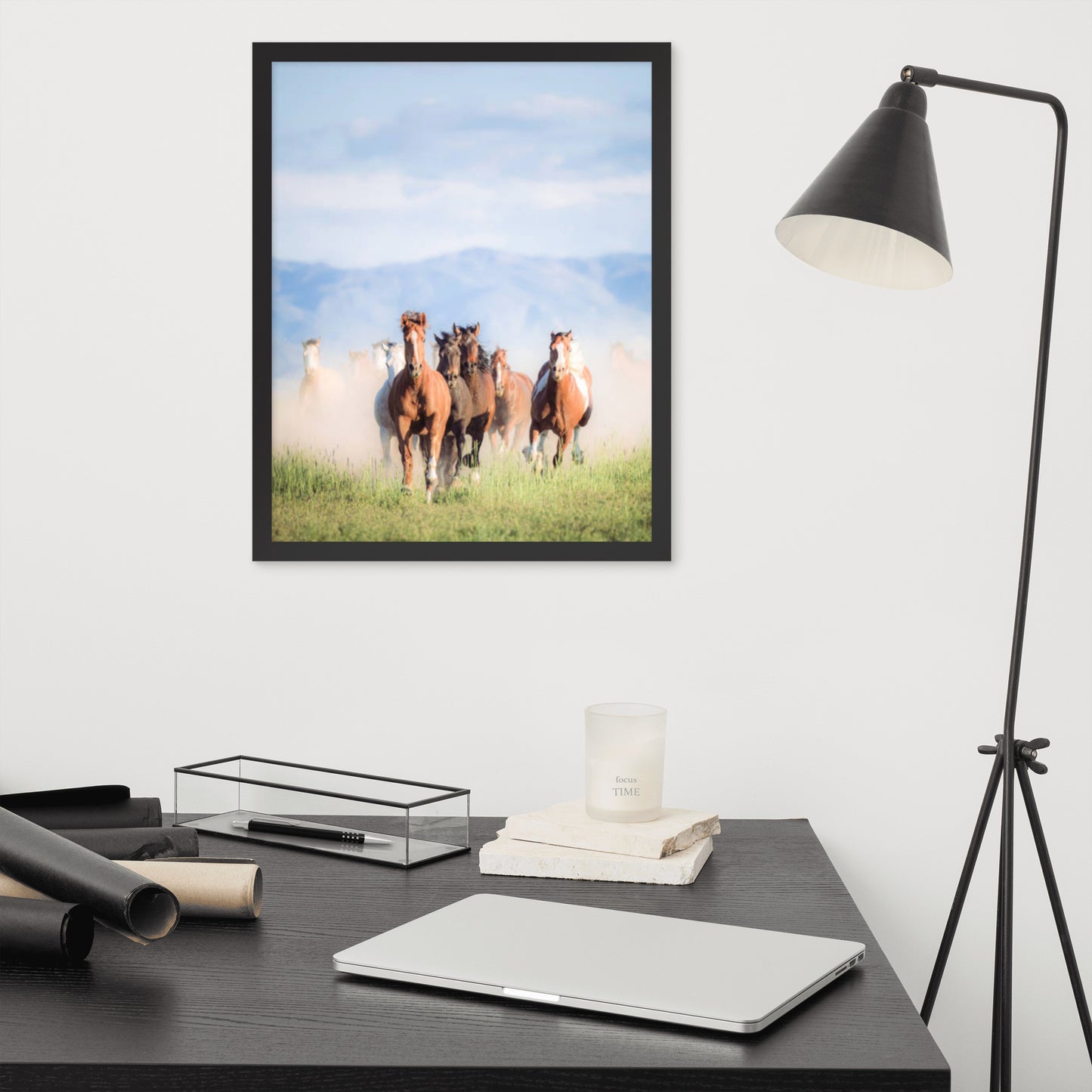 Framed Poster Horse Wall Art - Vertical Print (Glamourange 007 Model)