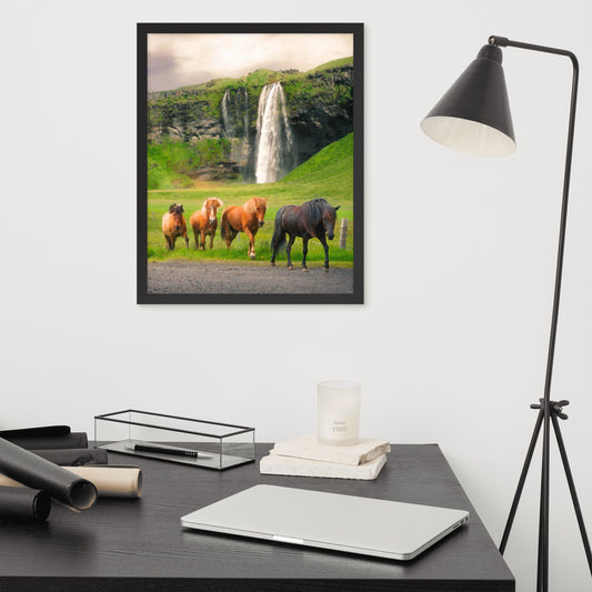 Framed Poster Horse Wall Art - Vertical Print (Glamourange 009 Model)