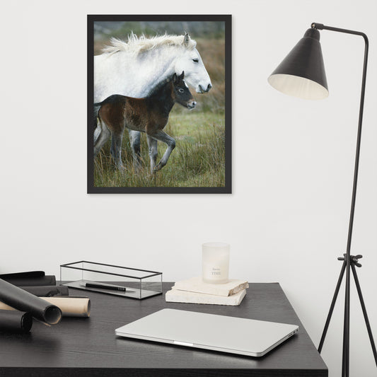 Framed Poster Horse Wall Art - Vertical Print (Glamourange 0011 Model)