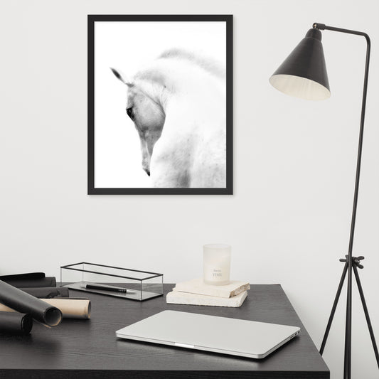 Framed Poster Horse Wall Art - Vertical Print (Glamourange 0014 Model)