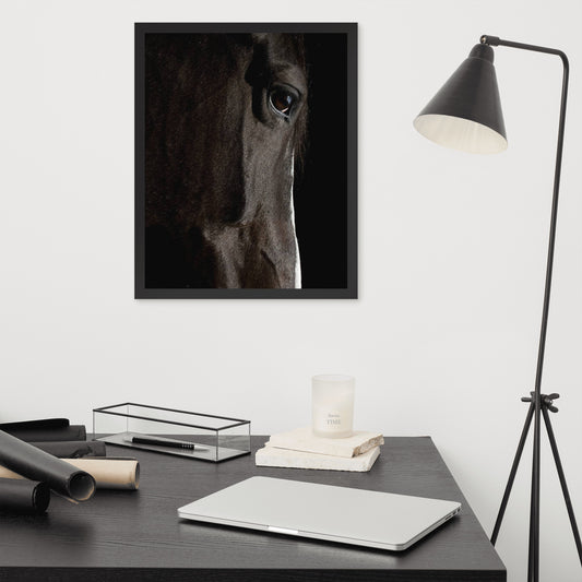 Framed Poster Horse Wall Art - Vertical Print (Glamourange 0015 Model)