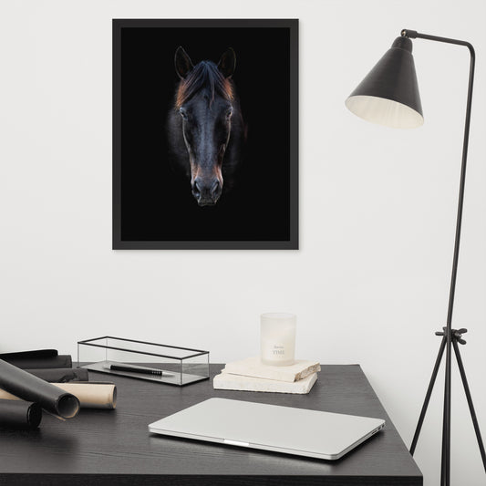 Framed Poster Horse Wall Art - Vertical Print (Glamourange 0019 Model)