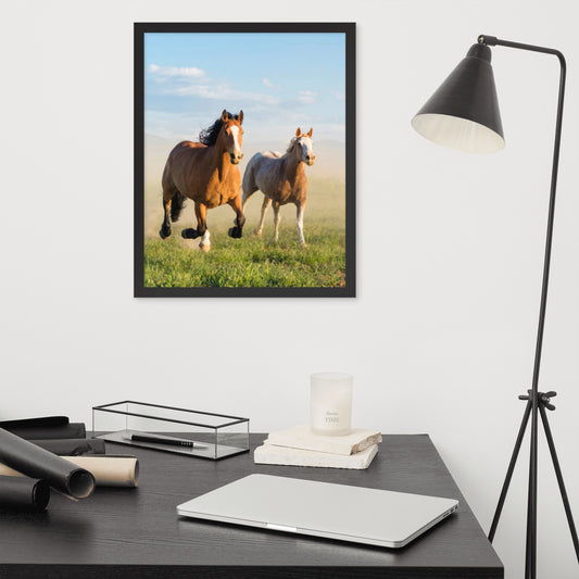 Framed Poster Horse Wall Art - Vertical Print (Glamourange 0023 Model)