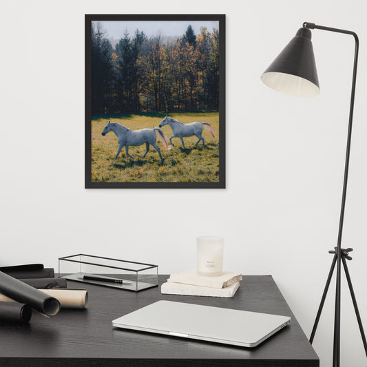 Framed Poster Horse Wall Art - Vertical Print (Glamourange 0025 Model)