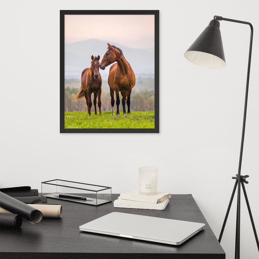 Framed Poster Horse Wall Art - Vertical Print (Glamourange 0027 Model)