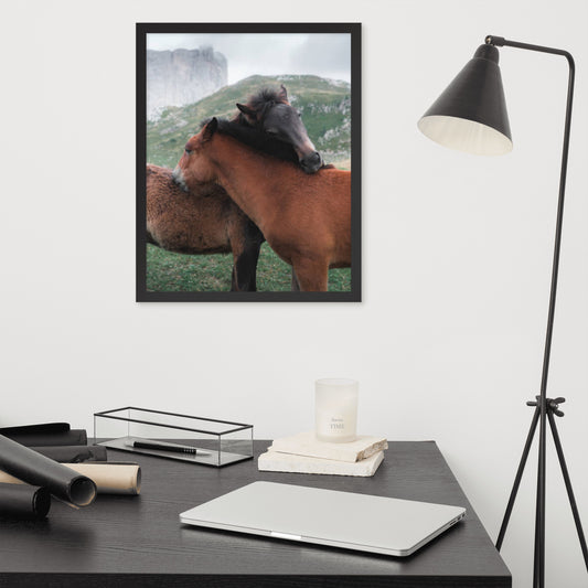 Framed Poster Horse Wall Art - Vertical Print (Glamourange 0028 Model)