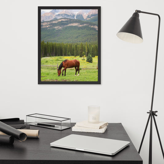 Framed Poster Horse Wall Art - Vertical Print (Glamourange 0030 Model)