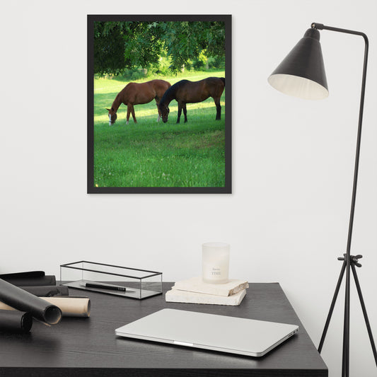 Framed Poster Horse Wall Art - Vertical Print (Glamourange 0033 Model)