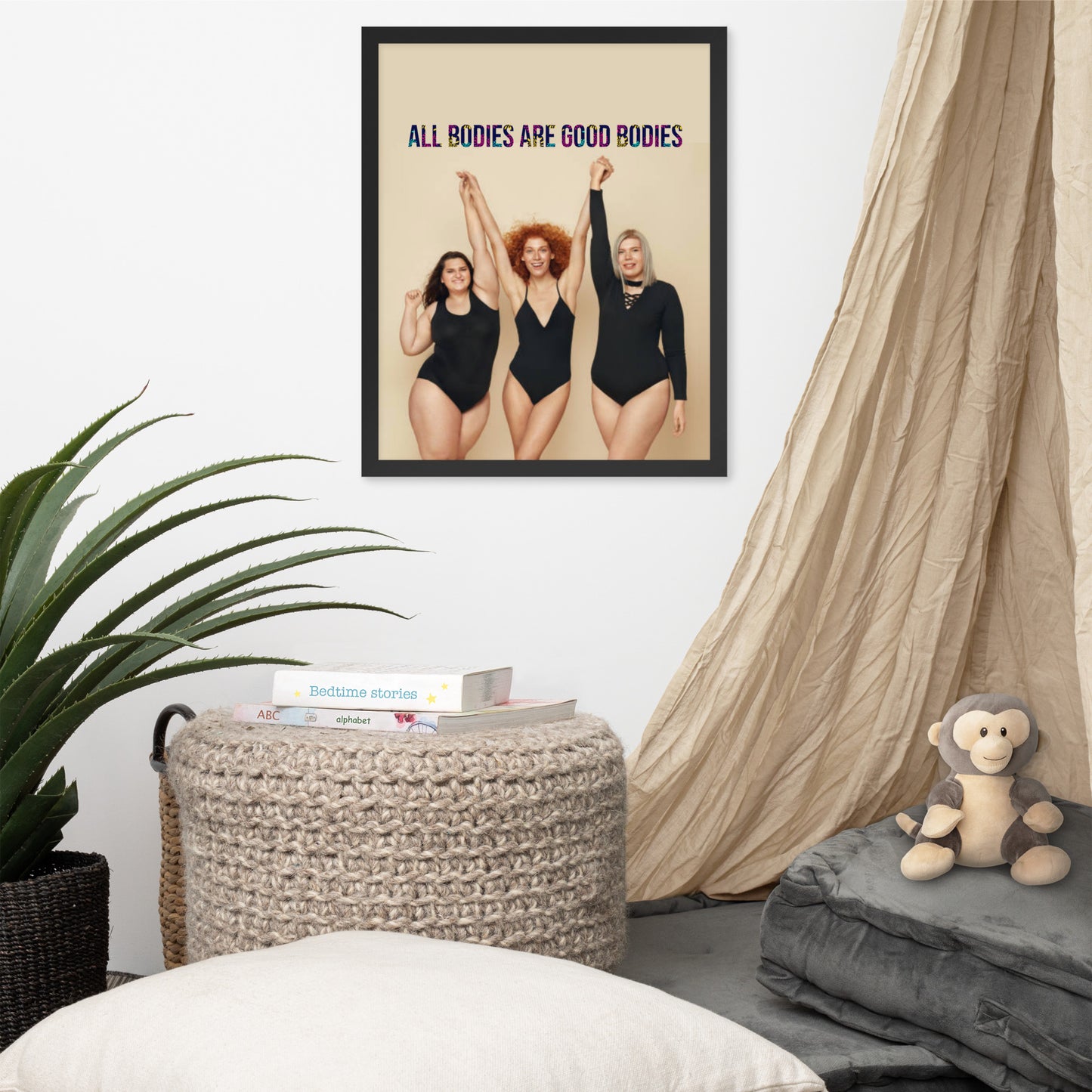 Body Positivity & Neutrality Framed Poster Wall Art (Vertical Model 0012)