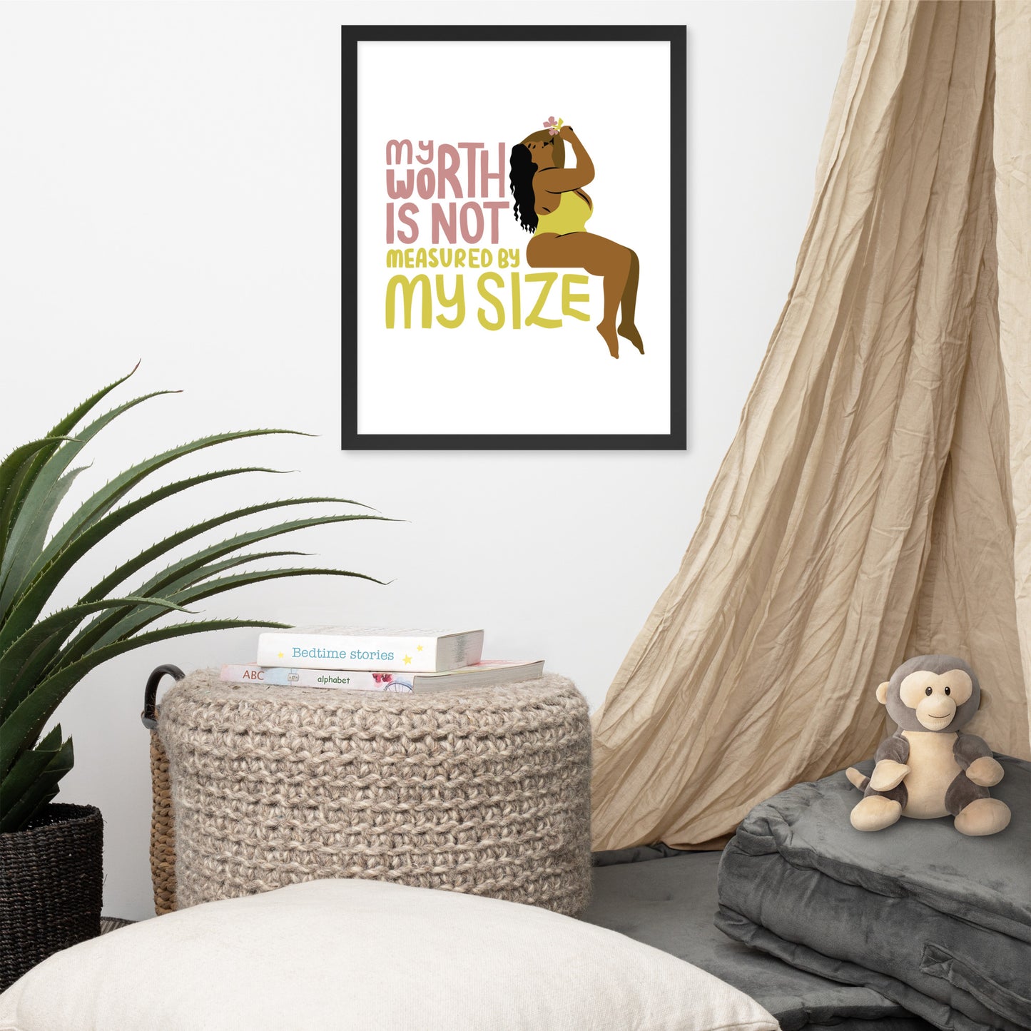 Body Positivity & Neutrality Framed Poster Wall Art (Vertical Model 0013)