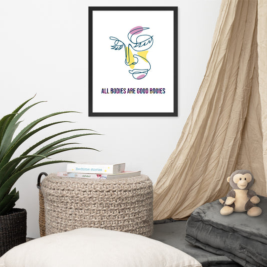 Body Positivity & Neutrality Framed Poster Wall Art (Vertical Model 0019)