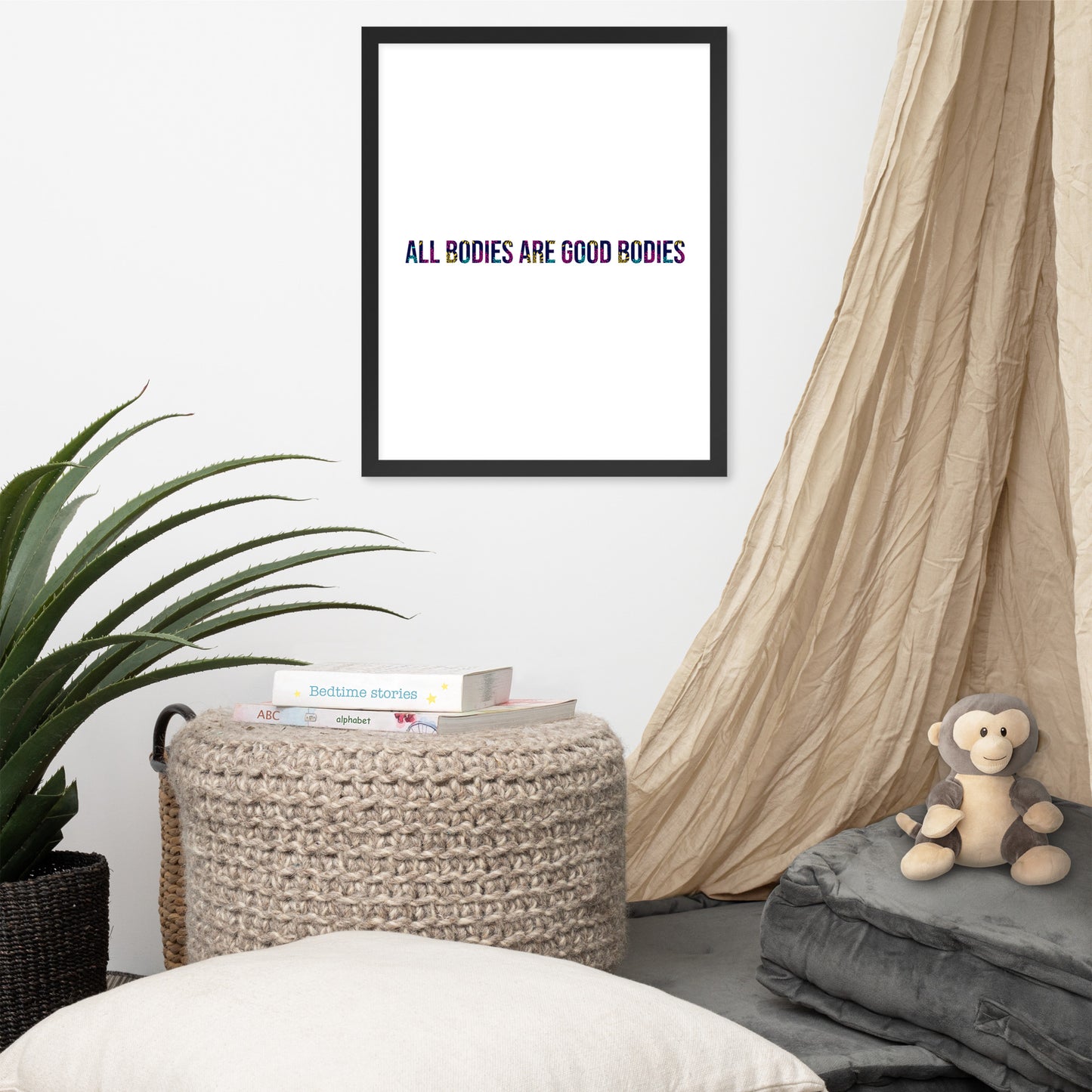 Body Positivity & Neutrality Framed Poster Wall Art (Vertical Model 0021)