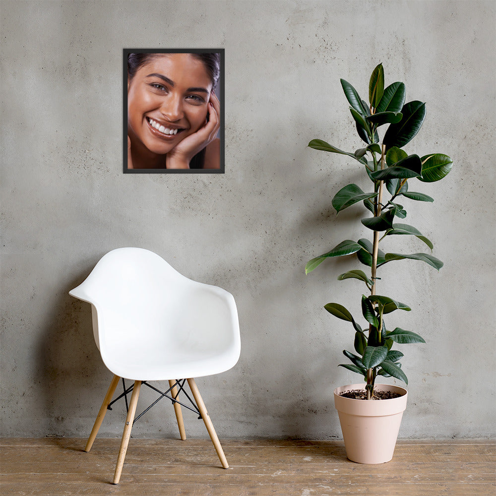 Framed Poster Wall Art Vertical: Priceless Smiles and Laughter (Print Model 0013)