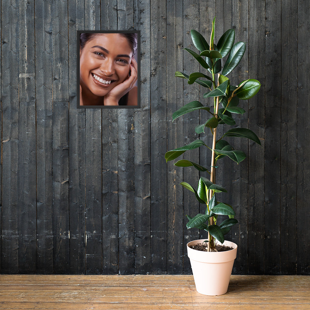 Framed Poster Wall Art Vertical: Priceless Smiles and Laughter (Print Model 0013)