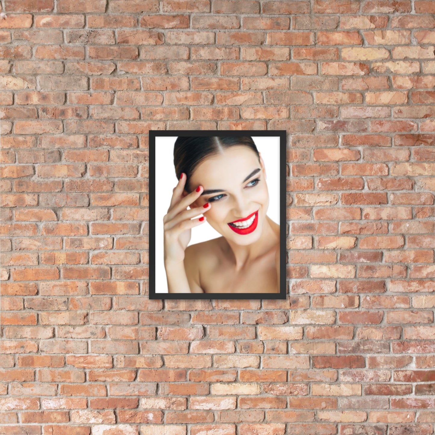 Framed Poster Wall Art Vertical: Priceless Smiles and Laughter (Print Model 003)