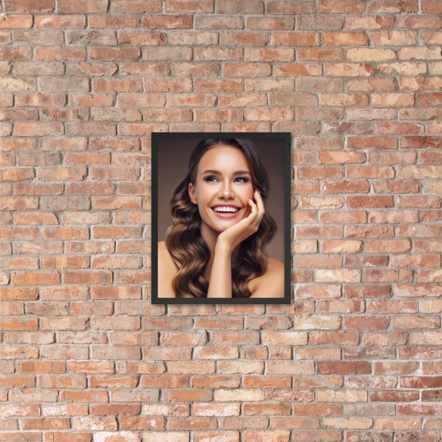 Framed Poster Wall Art Vertical: Priceless Smiles and Laughter (Print Model 009)