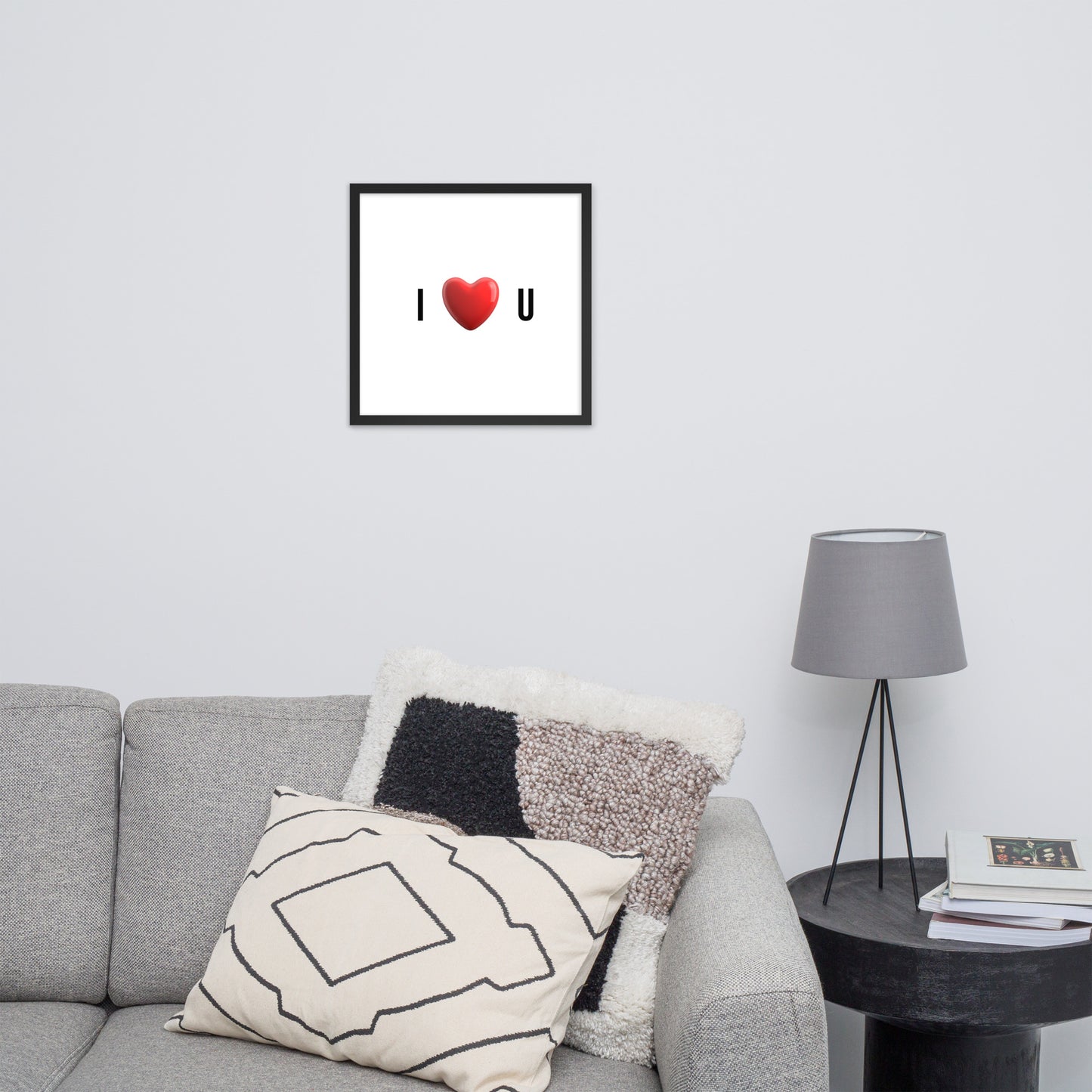 Framed Poster (I Love U - Framed Poster Love Wall Art - Horizontal Model 001)