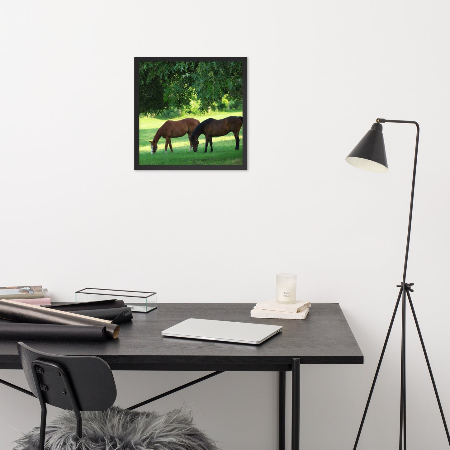 Framed Poster Horse Wall Art - Vertical Print (Glamourange 0033 Model)