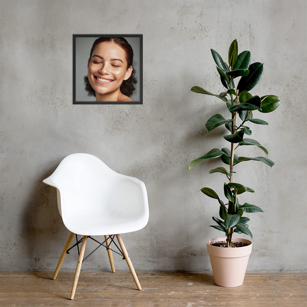 Framed Poster Wall Art Vertical: Priceless Smiles and Laughter (Print Model 002)